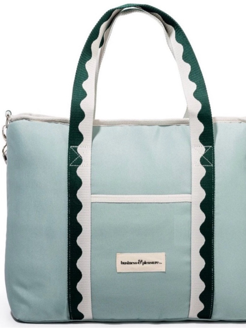 Pleasure & Business Sea foam Canvas Insulated Tote with Scallop details